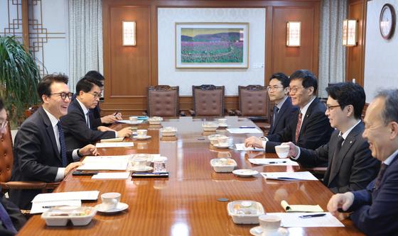 김민석 국무총리-이창용 한국은행 총재 경제현안 간담회