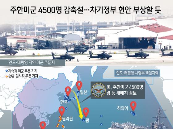 주한미군 4500명 감축설…차기정부 현안 부상할 듯