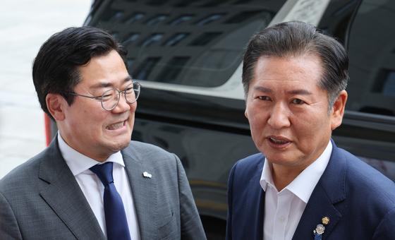'제주' 정청래 "박찬대보다 센 체력"…'부울경' 박찬대 "李대통령과 F4"