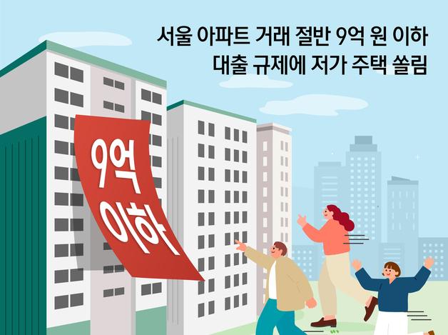 서울 아파트 거래 절반 '9억 이하'…대출 규제에 저가 주택 쏠림