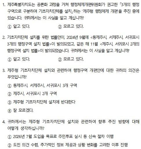 "기초단체, 몇 개가 적정할까요?"…제주도의회 여론조사 착수
