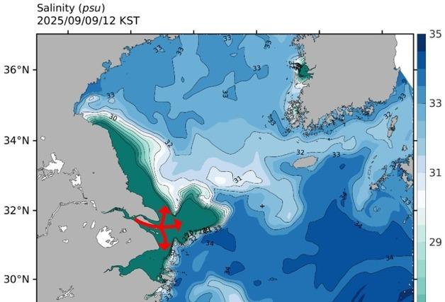 양쯔강 유출량 40% 감소…"제주 저염분수 유입 없어"