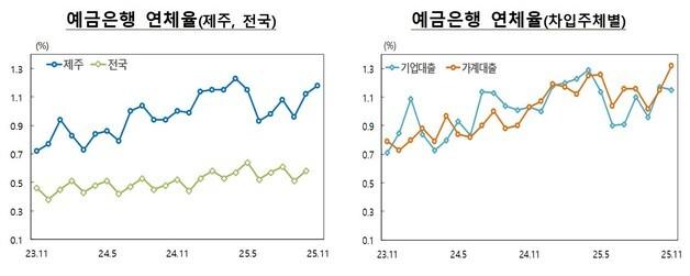 제주 지난해 11월 가계대출 연체율 1.32% '역대 최고치'