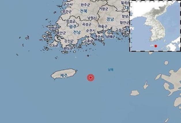 서귀포 동쪽 76㎞ 규모 2.0 지진…"피해 없어"
