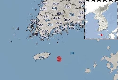 제주 동쪽 바다서 규모 2.0 지진…"지진 피해 없을 것"