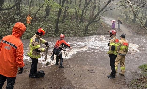 탐방객 고립되고 벚나무 부러지고…제주 '강풍·호우' 사고 속출(종합)