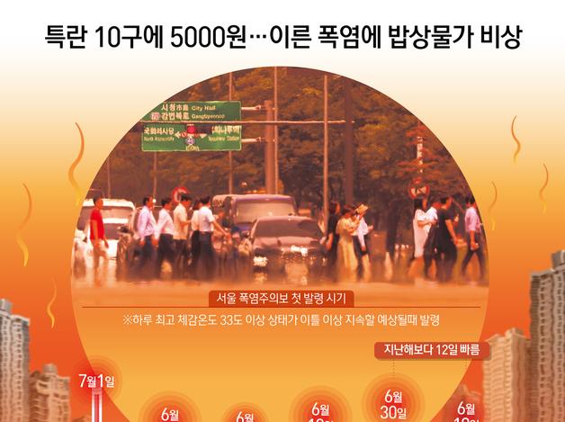 특란 10구에 5000원…이른 폭염에 밥상물가 비상