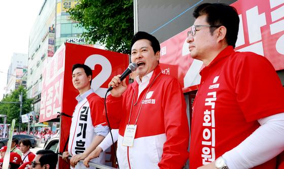 인천에서 지지호소하는 장동혁 대표